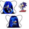 Sonic Hedgehog Drawstring Bag Portable Oxford Cloth Bag For Gifts Blue Color Creative Cartoon Style