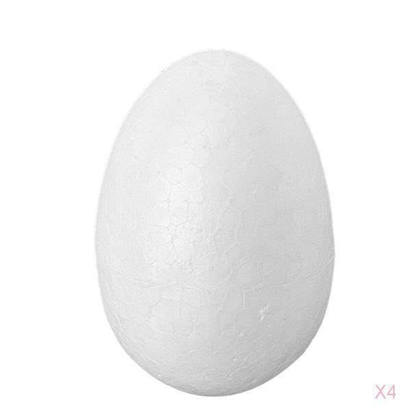 4 Foam Easter Egg Craft White Symbol 115mm