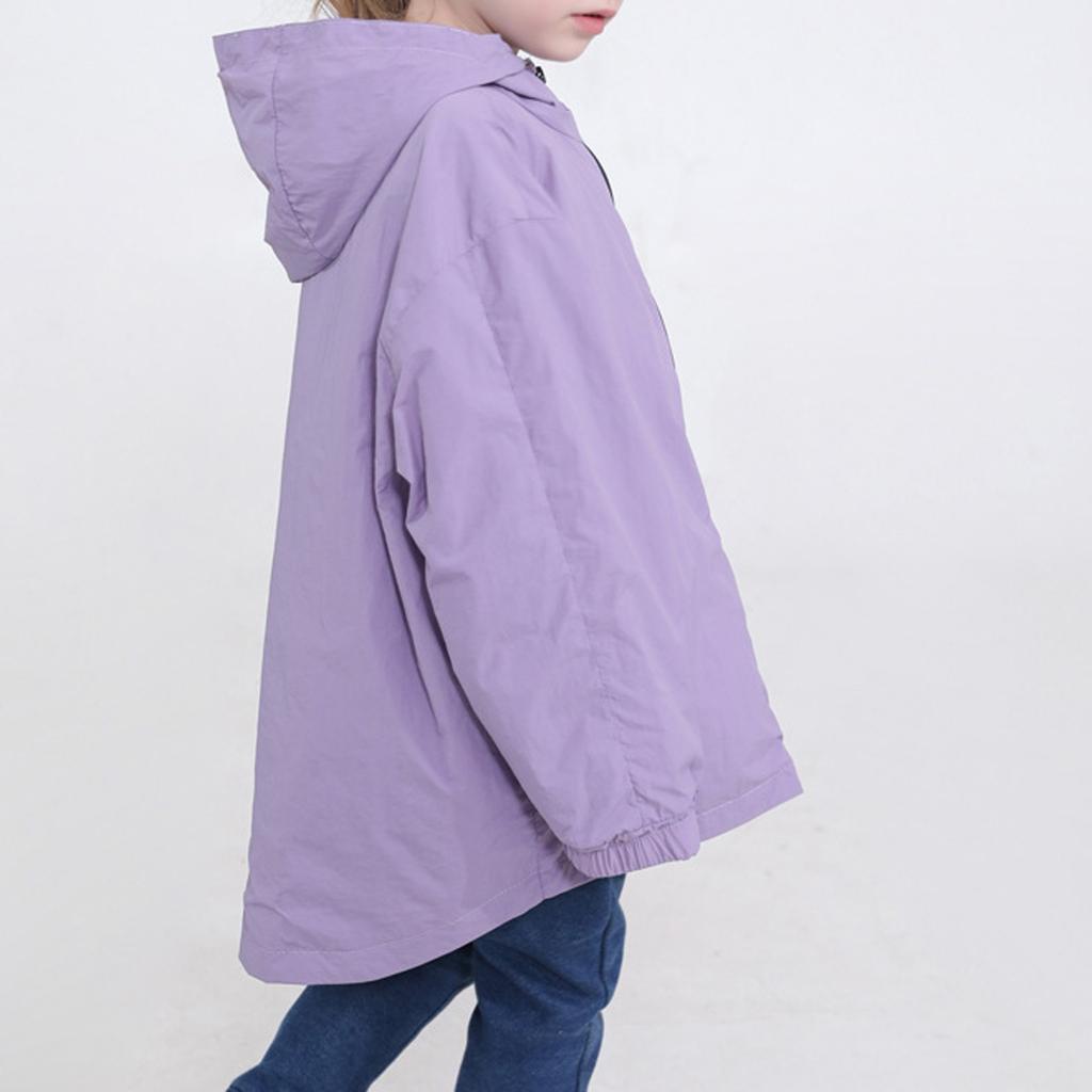 Children's Casual Waterproof Windbreaker Outdoor Loose Solid Color Sportswear Jacket