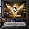Custom Name Text Tapestry,Pittsburgh Penguins Decorative Wall Hanging, Background Tapestry For Home Bedroom