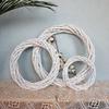 Christmas Rattan Ring White Wreath Garland Hanging Wreath Wicker Door 10-30CM