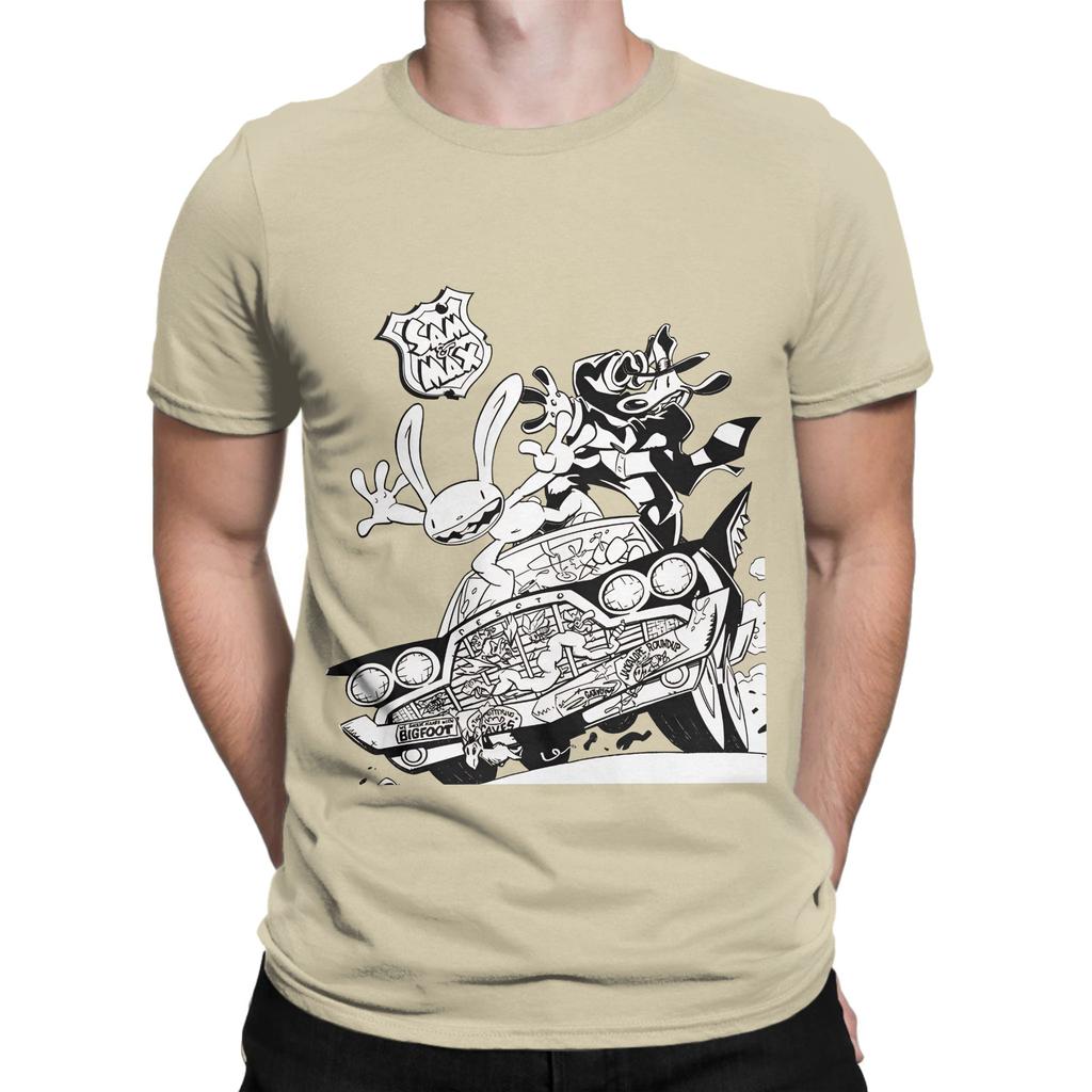 Sam And Max Hit The Road White Novelty Graphic 100 Cotton Tshirt Sam And Max Hit The Road Tops Tees For Unisex