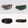 Fashion Faux Leather Leopard Print Womens Belt With Pin Buckle For Casual Wear