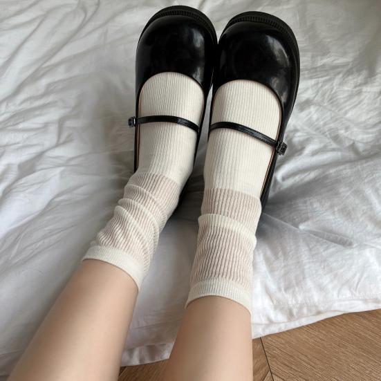 Knee High Slouchy Socks Women Slightly Sheer Scrunch Socks Girls Slouchy Boot Socks for Dating Party Street Wear