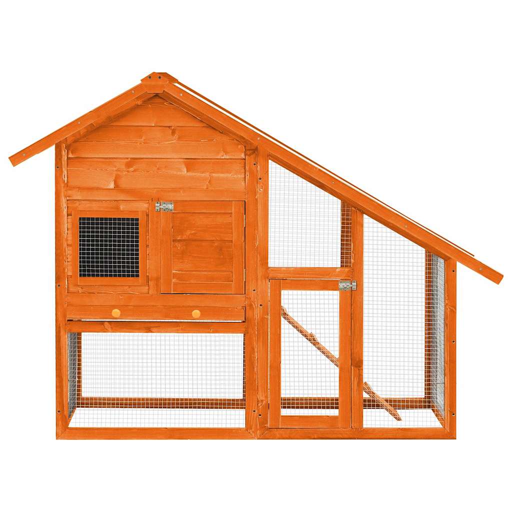 Vidaxl Gabbia per Conigli, 140X63X120 Cm, Legno di Abete