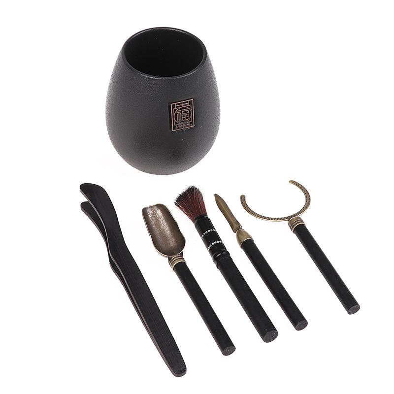 6 Buc/Set Ceremonie Ceai Rezistent la Căldură Instrumente Ceai Kung Fu Lemn Linguriță Ceai Chinezesc Gongfu Pensetă Ace Set Accesorii Ceainărie