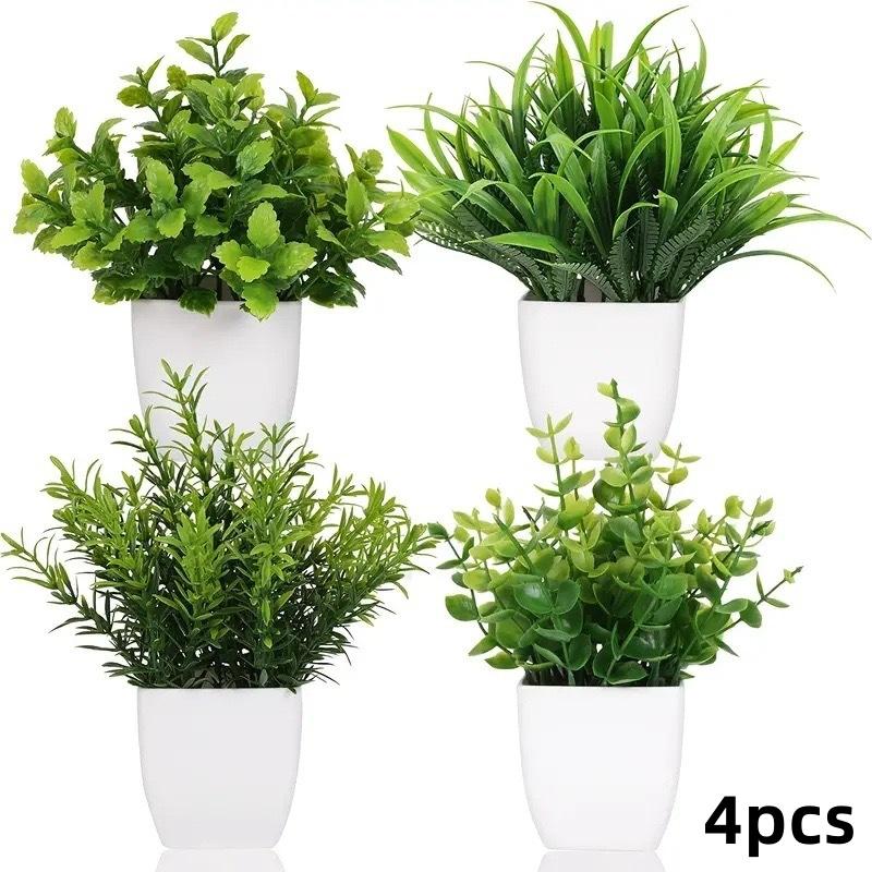 

Искусственное растение в горшке Зелень Домашний декор Настольное украшение Реалистичное искусственное растение для украшения офиса, гостиной 4-pcs