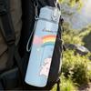 1PC Pastel Rainbow Unicorn Cloud 750ml Color Plastic Sports Water Bottle Leakproof Flip Straw Lid Suitable for Sports Office Home Use