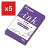Pilot Fountain Pen Ink Cartridges, Violet, 10 Packs of 5