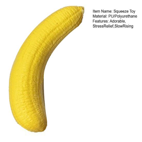 Soft Squeeze Toy Banana Pinch Toy for Stress Relief Slow Rebound Fruit Toy Fun Healing Sensory Toy for Students