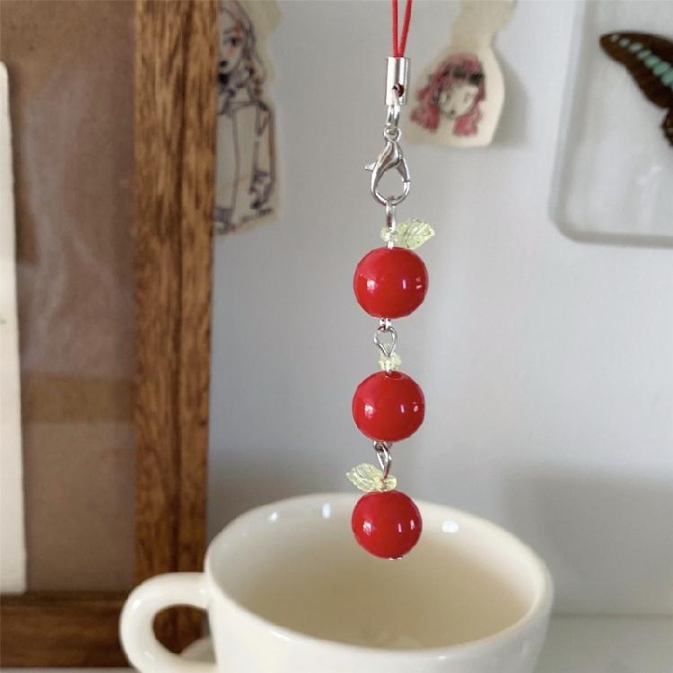 Novelty Tomato with Leaf Girl Keychain Charm Pendant Accessory for School Travel and Everyday Styles Daily Casual Use