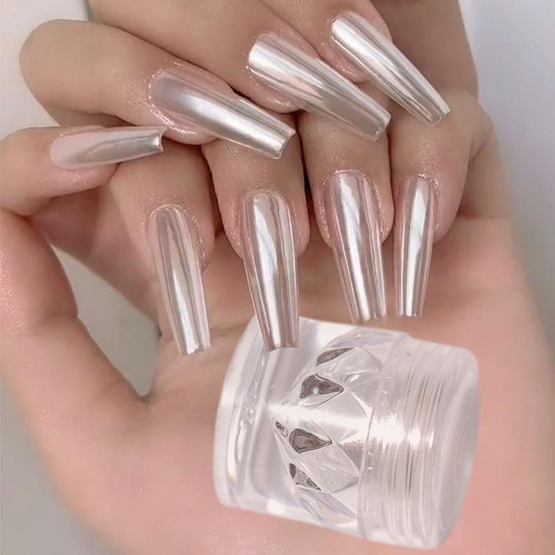 Nail Art: Moonlight Aurora Pearl Powder - Neon Pink Magic Mirror
