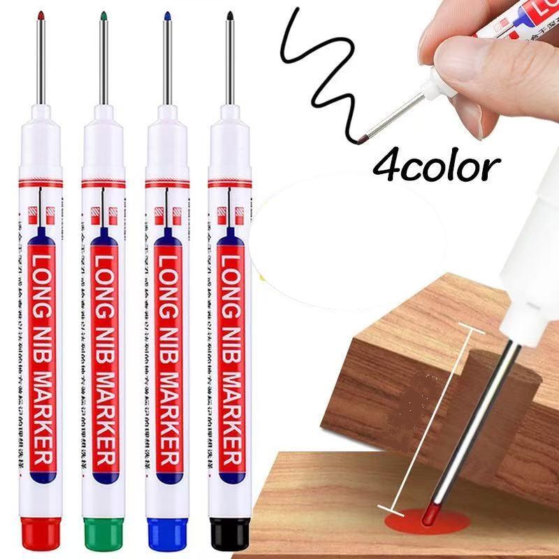 

4pcs Vibrant & Fade-Resistant Colors Long-tip Permanent Markers, Works on Most Surfaces