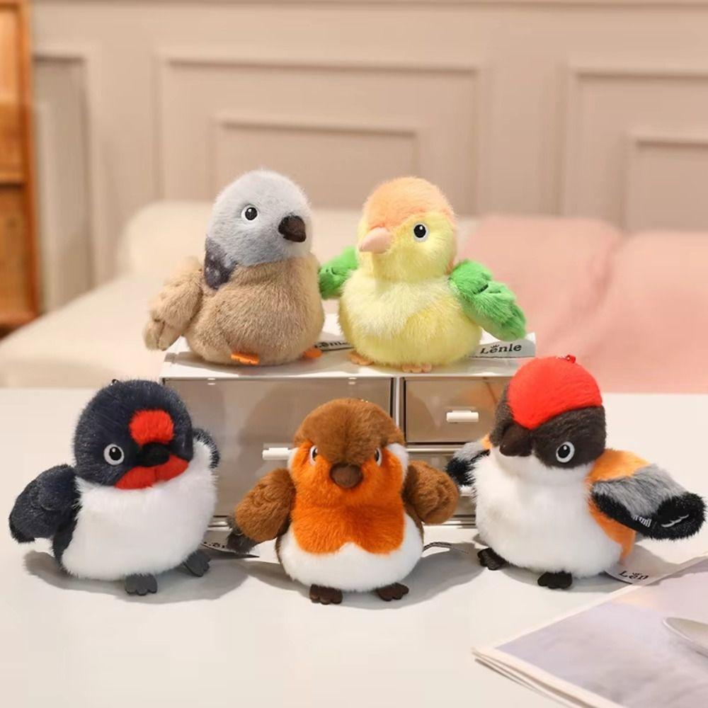 Simulation Plush Bird Keychain Cute Animal Bird Doll Pendant Birds Plush Pendant  Children Gift