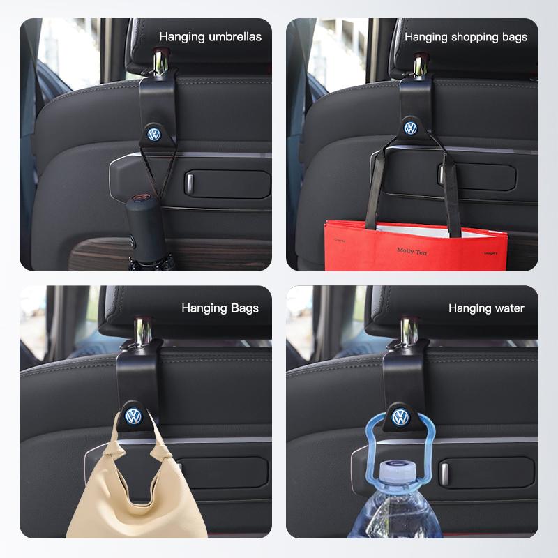 2Pcs Portable Car Seat Back Hooks Storage Accessories For Volkswagen VW Golf Amarok Tiguan T-Cross T5 Phaeton Polo Jetta GTI ID3 zq8