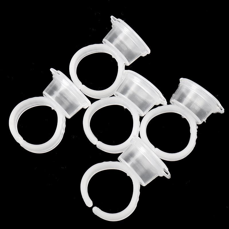 50-Pack Grafting Eyelash Glue Holder Rings with Flip-Top Seal