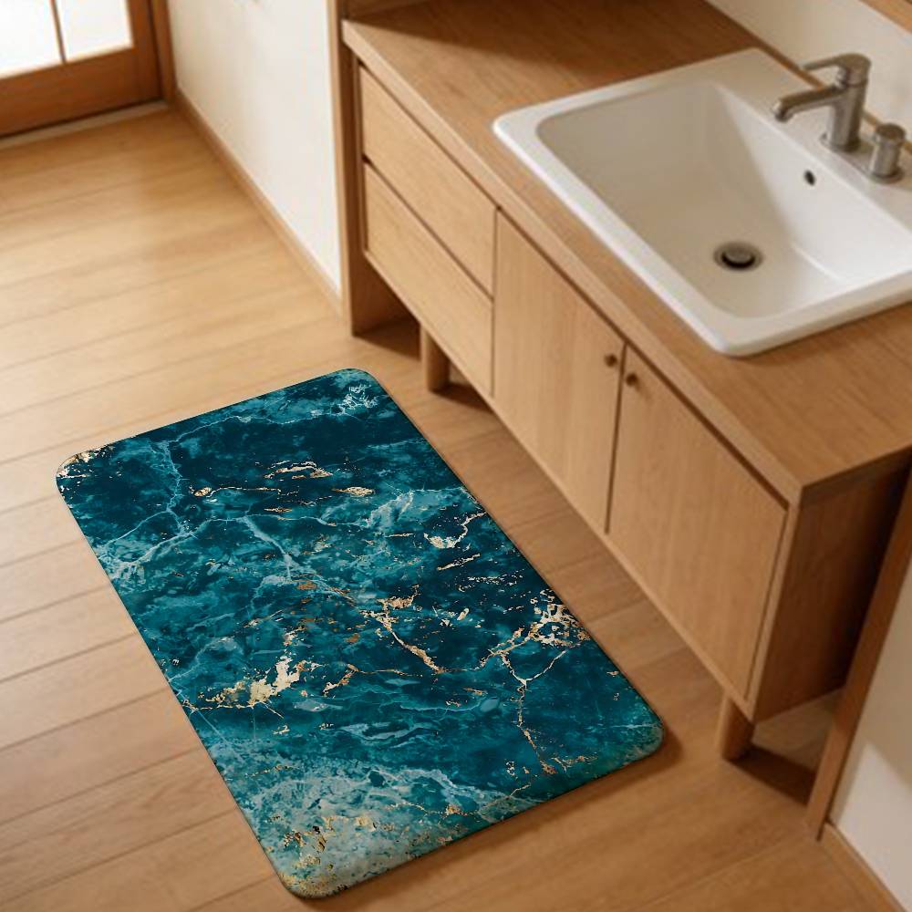 Fashion Marble Bathroom Mat Retro Multiple Choice Living Room Kitchen Rug Non-Slip Bedside Mats
