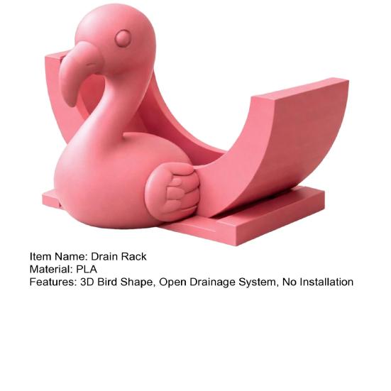 Drain Rack 3D Bird Shape Hanging Sponge Holder with Open Drainage System Upright Dry Kitchen Sponge Organizer