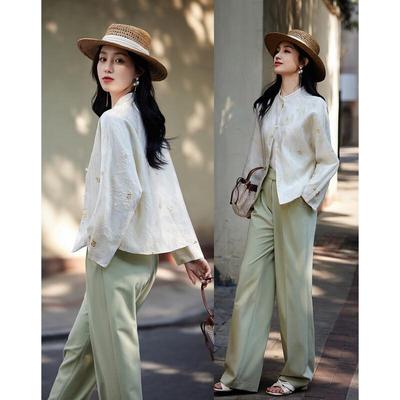 DeMana New Chinese Style Textured Short Jacket