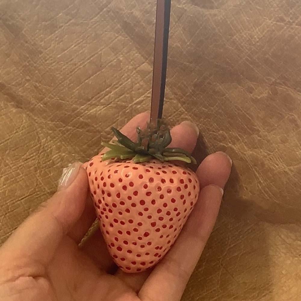 Elegant Versatile Bag Charm 3D Red Resin Fruit Pendant Bag Accessories Strawberry Key Ring  Friends