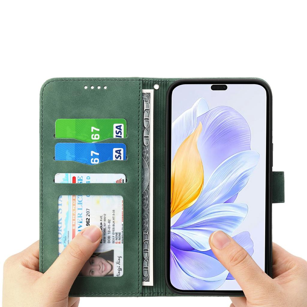 DIERFENG DF-03 För Honor 400 5G (Global) Fodral Linjer Präglat Plånbok Läder Telefonskal