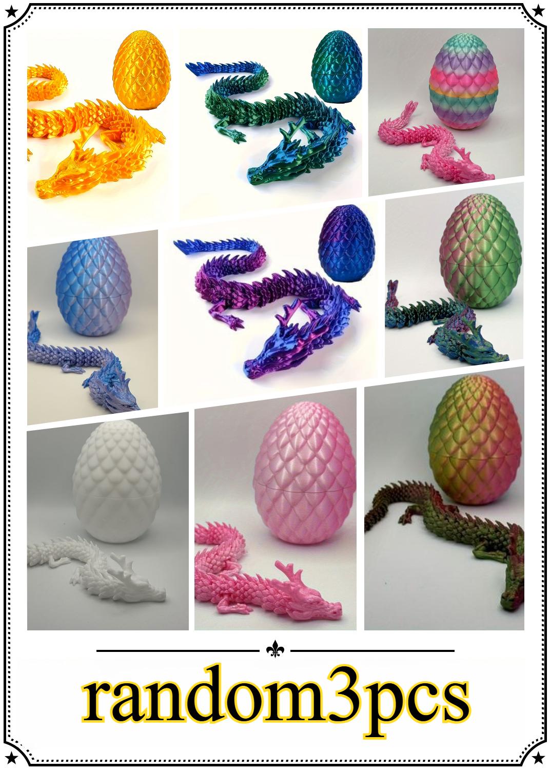 

6.5Cm Dragon Scale Egg+15Cm Dragon Latest 3D Printing Dragon Flying Dragon Rotating Articulated Wing Dragon Household Decoration