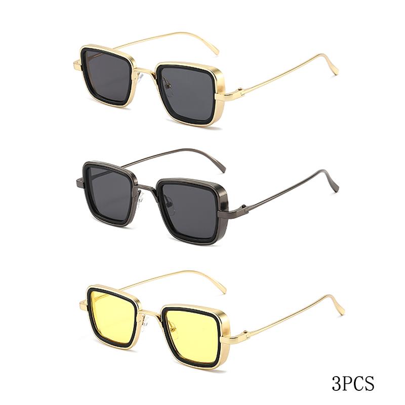 New Vintage Metal Steampunk Sunglasses Men Women Square Sun Spectacles For Men Women Stylish Retro Shades Male Female UV 400 Protection