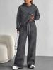 Square Splicing European, American Autumn and Winter Casual Long-sleeved Suit Women's Hooded Sweater Trousers Two-piece Set