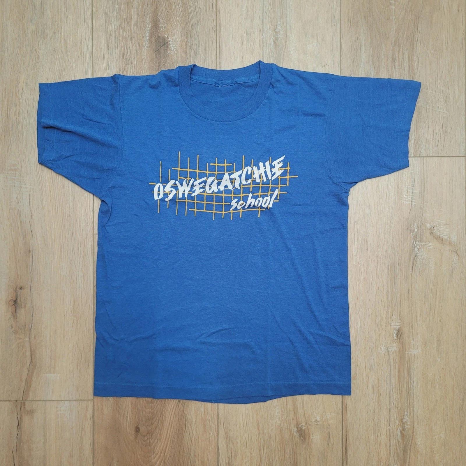 Oswegatchie School T Shirt VTG 80s Single Stitch S USA Made Mens Small M