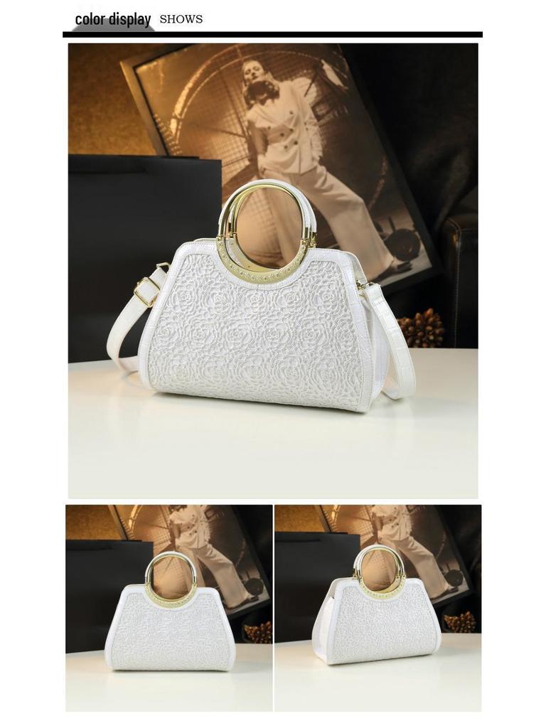 2025 New Fashion Women's Crocodile Pattern Handbag - Soft Leather, Large Capacity, Crossbody for Middle-Aged Women