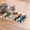 1 Pieza Linda Alfombrilla para Comida de Gato Impermeable Resistente a Derrames Posavasos para Comedero de Mascotas Fácil de Limpiar Diseño Atigrado Accesorios para Mascotas de Interior