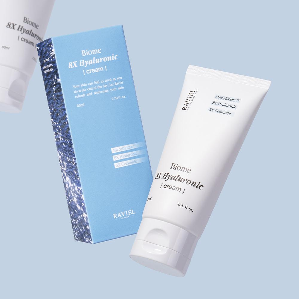 RAVIEL [Makeup Boost] Sebum Control Pore Tightening Ultra Moisture 8X Hyaluronic Biome Cream 80ml