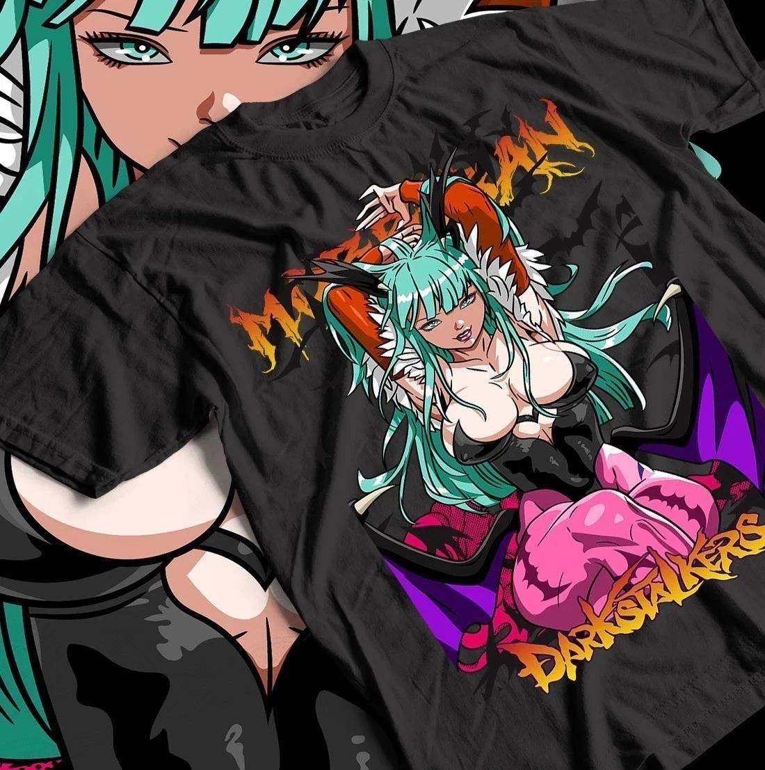 Darkstalkers Game Cotton T-Shirt Morrigan Aensland Unisex Tee 3XL