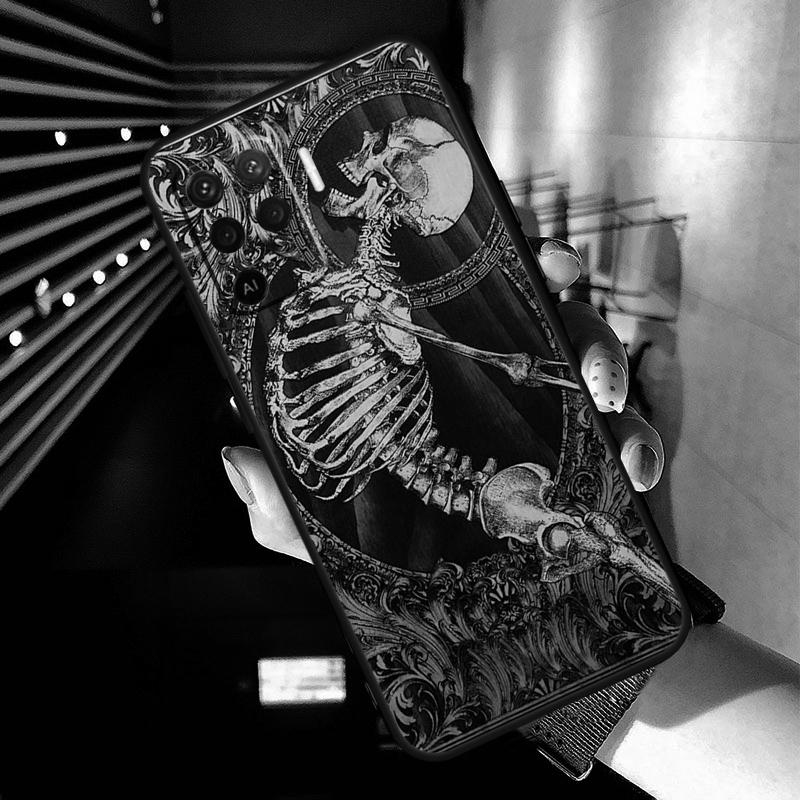 Gothic Fashion Skull Case For OPPO A96 A76 A16 A94 A74 A54 A53 A57 S A15 A52 A72 A93 A5 A9 A31 A17 A77 A78 Coque