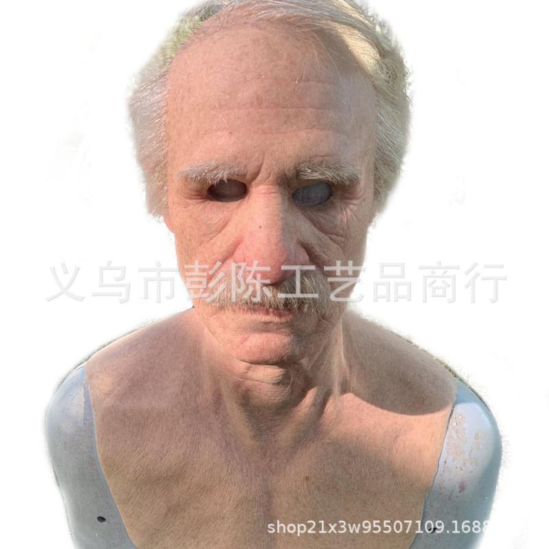 Character fake face old man to make goods hood middle-aged foreign old man mask