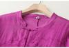3229 Women's Cotton Linen Embroidered Oversized Sun Protection Shirt - Lightweight & Breathable, Retro Seven-Sleeve Summer Style