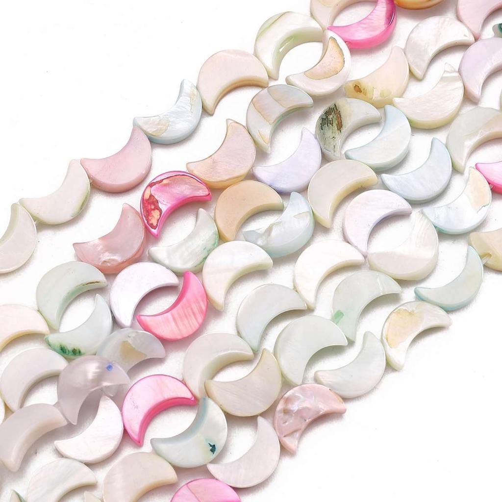 Natural Seashell Moon Round Star Beads For DIY Necklace Bracelet Earrings Jewelry Making
