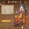 Tonecheer 3D Wooden Puzzle DIY Book Nook Kit Clock Tower Magic Station Miniature House Diorama Bookend Magic Station Platform Magic Train Model Kit