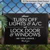 2D Flat 1pc Aluminum Vintage Metal Sign - "Please Turn Off AC, Lights & Lock Doors" - Retro Wall Art Decor with Elegant Font, Black Background with