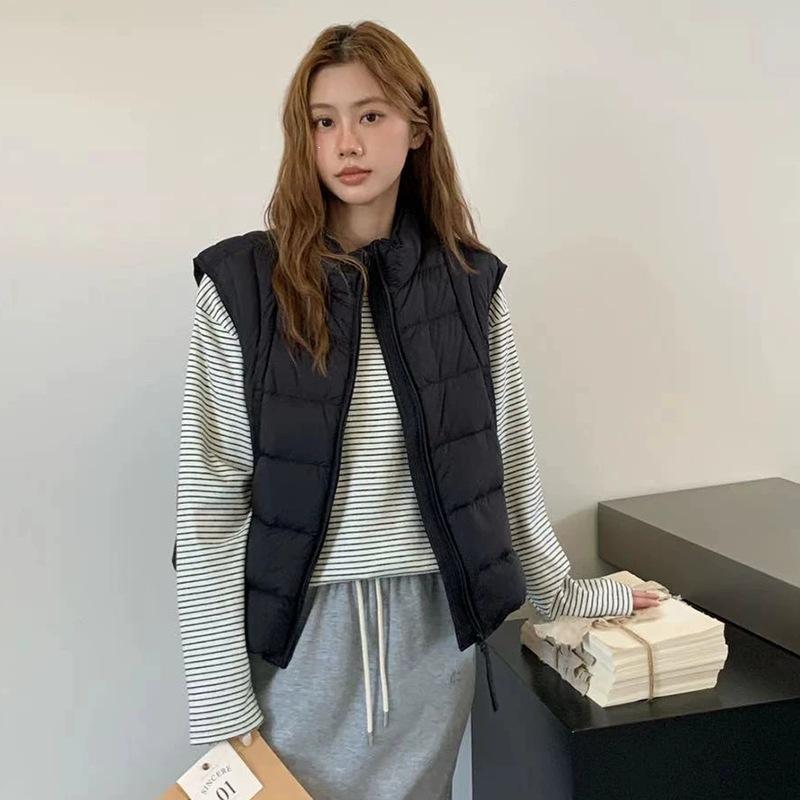 Sweet new national standard white duck down ribs down vest women's autumn and winter curvature vest