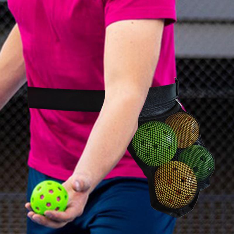 Tennisball-Bandhalter Netzdesign Schweißfest Schweißbeständig Ballhalter Verstellbar Tragbar Taille Hüfttasche Multifunktional Ball