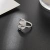 Anello Maschera Viso Unisex Argento Opaco Satinato: Stile Freddo alla Moda, Anello Aperto Hip Hop per Dito Indice
