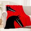 Vintage horror wolf dog black red Flannel warm comfort soft plush blanket sofa living room hogar office bedroom travel gift home