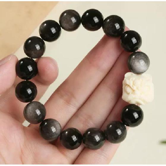 Lion Dance Gradient Bodhi White Jade Bodhi Bracelet Gentle and delicate Buddhist prayer beads bracelet made of Bodhi seeds