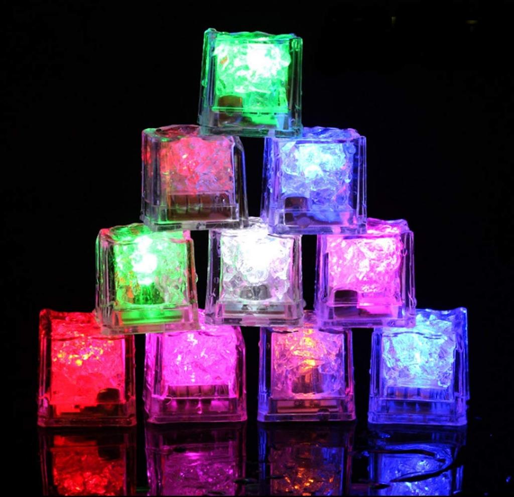 Flashing glowing ice or 36 pieces ice light party dating cocktail pieces set includes 3 cleaning type, seven-color cubes, 12, 24, set, light, cubes,