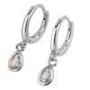 Elegant Zircon Teardrop Dangle Earrings Portable for Women Gold Silver Plated Sturdy Copper Jewelry Accessory Daily Use