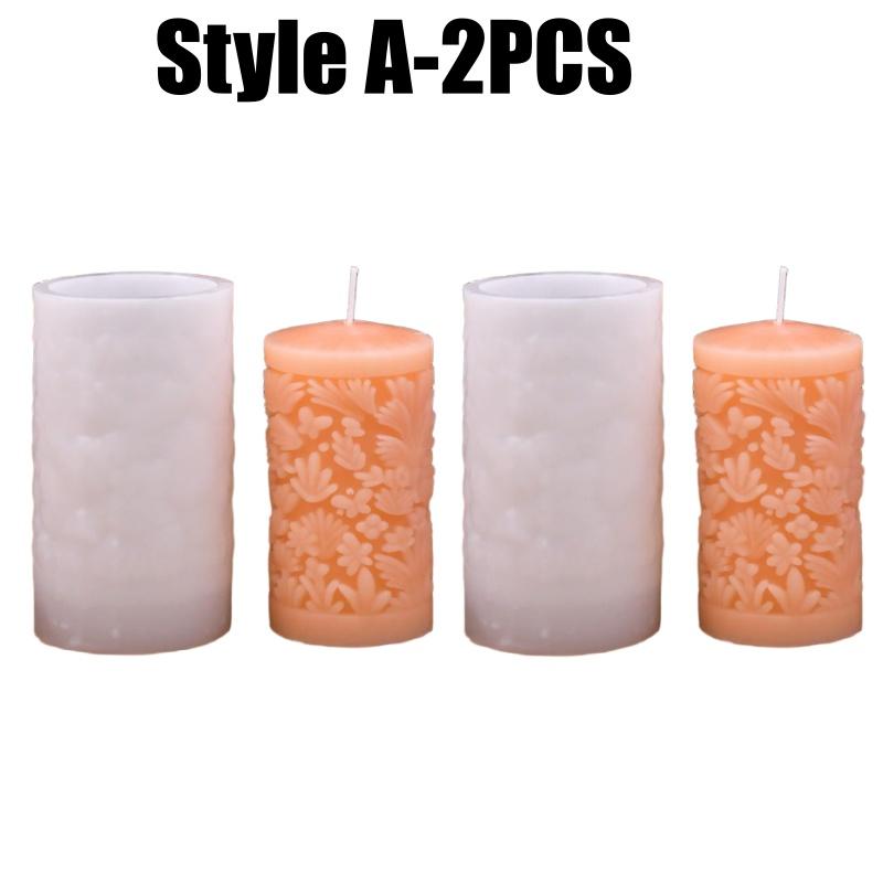 Christmas Cylinder Scented Candle Silicone Mold DIY Craft Kit Holiday Gift Home Dining Table Decoration Craft Supplies