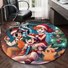 1 szt. Świąteczny Pokémon Pikachu Okrągły Dywanik - Wzór Anime Mata na Krzesło Biurowe, Antypoślizgowy Dywanik do Wystroju Domu, Salon