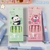 4Pcs Cartoon Capybara Panda Erasable Pressing Gel Pen Quick Drying Ballpoint Pen Fashion Signature Pen Writing Tools