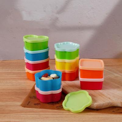 5 Pezzi Mini Scatola Pranzo a Forma di Fiore/Cuore/Quadrato Bottiglietta di Condimento in Plastica Ketchup Condimento per Insalata Contenitore Alimentare Portatile